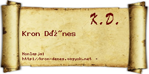 Kron Dénes névjegykártya